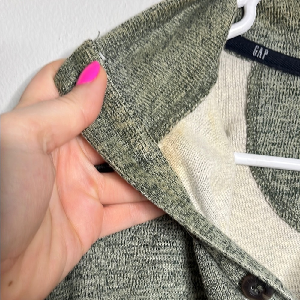 GAP Olive Green Long Sleeve Henley - Picture 4 of 8